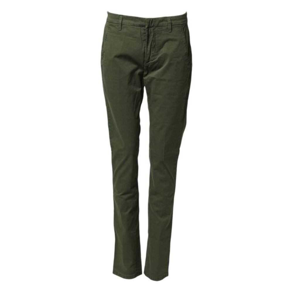 Dondup Dark Green Cotton Stretch Skinny Chino Trouser Women's Pants